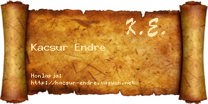 Kacsur Endre névjegykártya